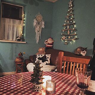 部屋全体/クリスマスツリー/キャンドル/ワイングラス/クリスマス...などのインテリア実例 - 2016-12-25 21:53:21
