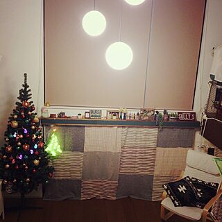 リビング/クリスマス/照明/ダイソー布/IKEA チェアのインテリア実例 - 2013-12-07 18:30:23
