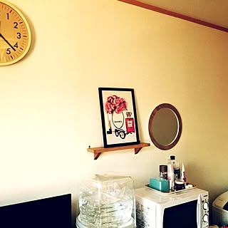 壁/天井/ワンルーム 狭い/一人暮らし/壁に取り付けれる棚/狭い部屋...などのインテリア実例 - 2016-01-23 00:07:17