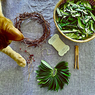 リース/アンティーク雑貨/かご好き/ハンドメイド/野薔薇リース...などのインテリア実例 - 2021-06-02 21:59:26