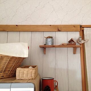 キッチン/かご/セリア/keitan/板壁 DIY...などのインテリア実例 - 2013-09-30 16:15:16