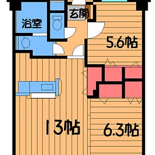 部屋全体/2LDK/間取り/ねこと暮らす。/ひとり暮らし...などのインテリア実例 - 2016-10-09 02:53:35