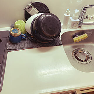 洗い物かごを使わない/洗い物/キッチン/水切りマット>洗い物かごのインテリア実例 - 2021-01-12 15:58:53