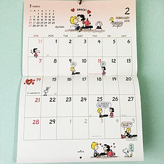 壁/天井/スヌーピーカレンダー/スヌーピー/カレンダー2016/色壁...などのインテリア実例 - 2016-02-14 09:52:02
