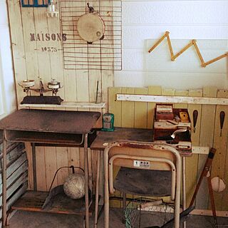 玄関/入り口/古道具/学校の机と椅子のインテリア実例 - 2015-11-29 03:00:01