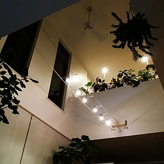 壁/天井/夜/吹抜け/シーリングファン/観葉植物...などのインテリア実例 - 2015-12-20 18:06:52