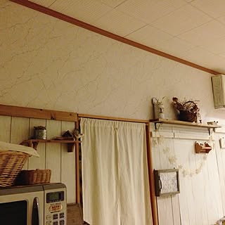 キッチン/板壁 DIY/かご/セリア/keitan...などのインテリア実例 - 2013-09-30 17:55:46