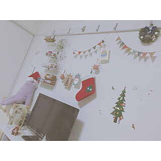 壁/天井/壁/クリスマス/一人暮らしのインテリア実例 - 2017-12-28 22:43:26