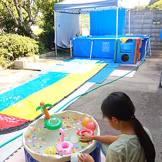 部屋全体/子どもと暮らす/お盆休み/ボールすくい/百均ポイ...などのインテリア実例 - 2022-08-15 21:44:01