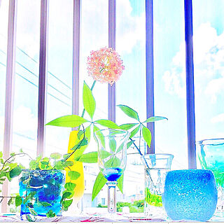 ガラス雑貨/琉球ガラス/花のある暮らしのインテリア実例 - 2020-08-30 18:45:27