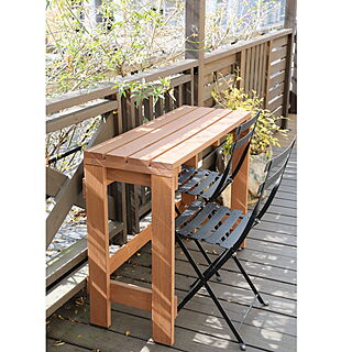お庭/ベランダ/屋外用テーブルとしても使える/シンプルなデザイン/木の温もりが楽しめる...などのインテリア実例 - 2023-03-26 10:00:17