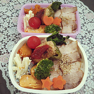 キッチン/お弁当/チャーシュー/チャーシュー丼/小学生...などのインテリア実例 - 2022-04-12 06:44:51