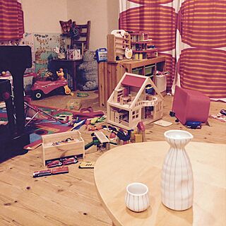 部屋全体/生活感ありあり/IKEA/ドイツのおもちゃ/手作りカーテン...などのインテリア実例 - 2014-11-21 19:20:50
