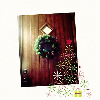 玄関/入り口/クリスマスリース/IKEA/フェイクグリーン/ダックスフンド...などのインテリア実例 - 2015-12-10 01:18:51