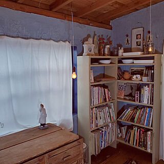 ベッド周り/青い壁/本/Bookコーナー/本棚...などのインテリア実例 - 2021-12-09 23:05:52