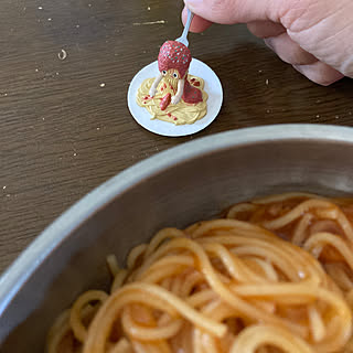 ミートソーススパゲティ/ガチャガチャ/リサイクルショップ/ステンレス製食器/ダイソー...などのインテリア実例 - 2023-05-04 13:09:27