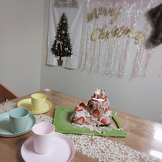 壁/天井/クリスマス/クリスマスケーキ/手作りケーキ/子供達と一緒に...などのインテリア実例 - 2022-12-28 19:33:46