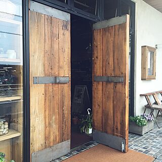 玄関/入り口/ドア/杉足場板/ WOODPRO Shop & Cafe /古材のインテリア実例 - 2016-03-25 23:38:32