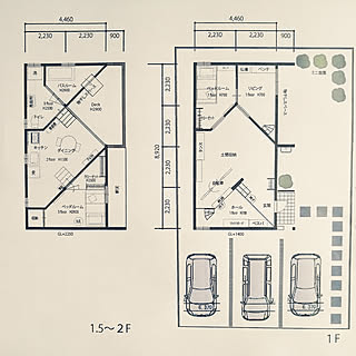 部屋全体/建築模型/妄想間取り/100分の１模型のインテリア実例 - 2020-02-18 16:15:33