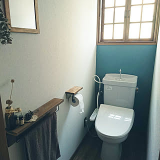 バス/トイレ/カインズホームのペンキ/トイレットペーパーホルダー/狭いトイレ/いつもいいねありがとうございます♡...などのインテリア実例 - 2017-08-09 07:30:36