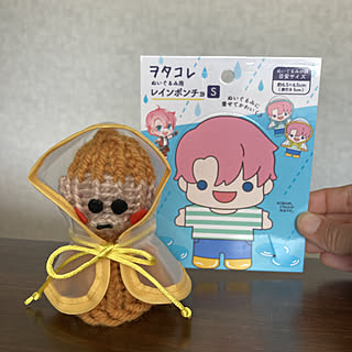 黄色/ヲタコレぬいぐるみ用レインポンチョS/ハンドメイド/セリア/毛糸...などのインテリア実例 - 2022-06-03 16:03:34