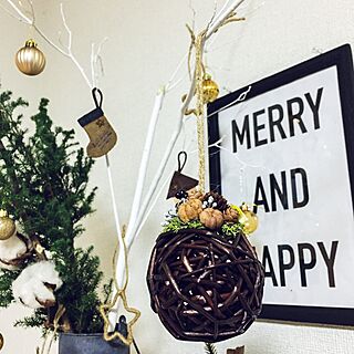 クリスマス/nonchan♡/コットンフラワー/白い枝/natural kitchen...などのインテリア実例 - 2014-12-12 16:25:35