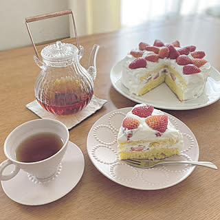 紅茶/手作りお菓子/おやつ時間/ティーポット/ティータイム...などのインテリア実例 - 2022-03-02 09:30:38