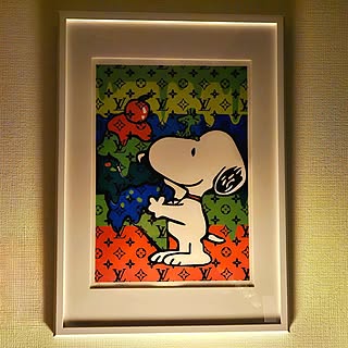 DEATH NYC ポップアート スヌーピー赤 オシャレ額縁
