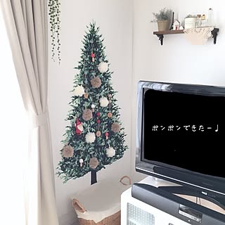 リビング/毛糸のポンポン/連投すみません/クリスマス/コンテスト参加中...などのインテリア実例 - 2016-11-16 14:26:36