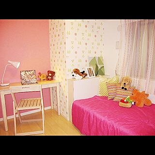 ピンク/椅子/ベッド周り/子ども部屋のインテリア実例 - 2016-12-06 12:39:41