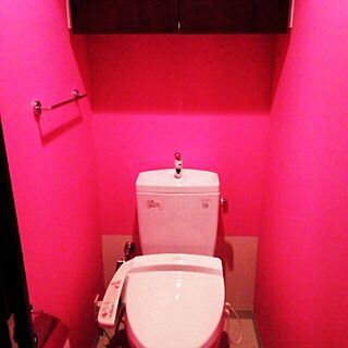バス/トイレ/リフォーム中/DIY/トイレの壁/ピンクの壁...などのインテリア実例 - 2016-01-25 01:16:34