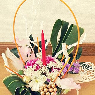 玄関/入り口/クリスマス風/キャンドル/お花のインテリア実例 - 2013-12-06 12:03:27