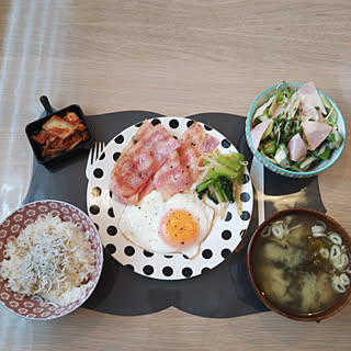 机/朝食/朝定食/100円食器/Francfrancのインテリア実例 - 2020-09-01 17:05:42