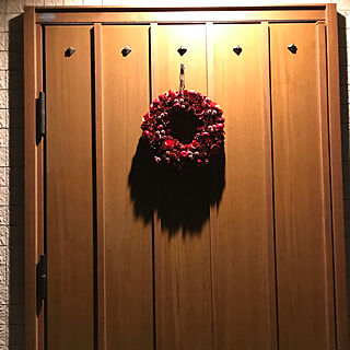 玄関/入り口/いいね！ありがとうございます♪/ニトリ/クリスマスリース/玄関ドア...などのインテリア実例 - 2017-11-17 19:33:08