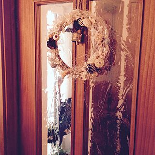 玄関/入り口/ドア/リース/ハンドメイド/泡ガラスのインテリア実例 - 2014-12-15 17:39:17