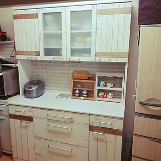 キッチン/食器棚リメイク/ベニヤ板/DIY/カッティングボードDIYのインテリア実例 - 2017-01-03 17:18:32