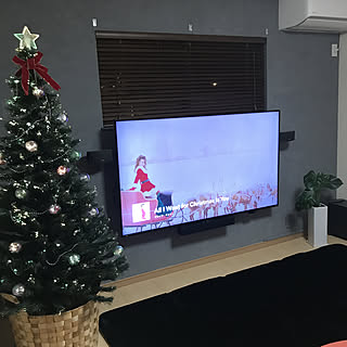 クリスマスツリー180cm/シャープAQUOS/壁掛けテレビ/BOSEスピーカー/70インチ...などのインテリア実例 - 2022-12-24 18:04:26