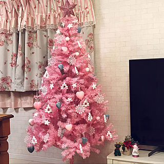 クリスマスの準備/ピンクが好き/180cmクリスマスツリー/クリスマスツリー/リビングのインテリア実例 - 2022-11-29 00:33:32