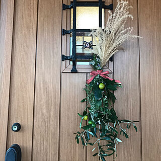 玄関/入り口/季節の植物を楽しむ/スワッグ作ってみました/お庭の植物/スワッグのインテリア実例 - 2018-11-24 16:55:43