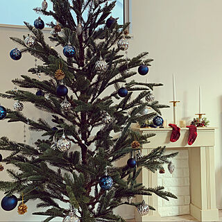 IKEAのクリスマスツリー/マントルピース/マントルピースをDIY/クリスマスツリー210㎝/クリスマスツリー...などのインテリア実例 - 2020-12-07 12:13:03
