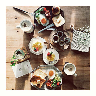 朝食/朝ごはん/ポットマット/手づくり/おうちカフェ...などのインテリア実例 - 2019-01-27 10:04:37