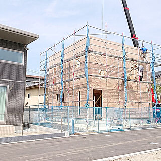 部屋全体/棟上げ終わりました♥️/ゼロキューブ/吹き抜けのある家/棟上げ当日...などのインテリア実例 - 2024-03-05 22:19:18