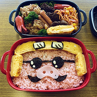 棚/紅の豚/手作り/キャラ弁/お弁当...などのインテリア実例 - 2021-05-01 22:38:49