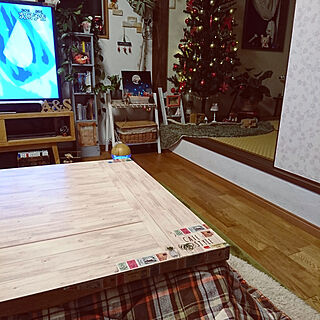 机/天板にリメイクシート/ツリー/クリスマス/観葉植物のある部屋のインテリア実例 - 2017-11-25 18:30:07