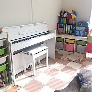 こどものいる暮らし/YAMAHA電子ピアノ/100均/ホワイトインテリア/IKEA...などのインテリア実例 - 2020-02-18 08:31:04