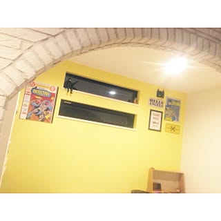 壁/天井/BATMAN/PLAYROOM/おもちゃ問題。深刻(;_;)/ブリックタイル...などのインテリア実例 - 2014-08-20 02:57:36