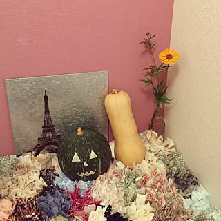 玄関/入り口/マステ貼りました/カボチャ/ハロウィンはじめました/ハギレ活用...などのインテリア実例 - 2015-09-21 15:10:13