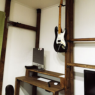 机/手作り家具/DIY/楽器のある部屋/ギターのある部屋...などのインテリア実例 - 2018-04-24 21:10:16