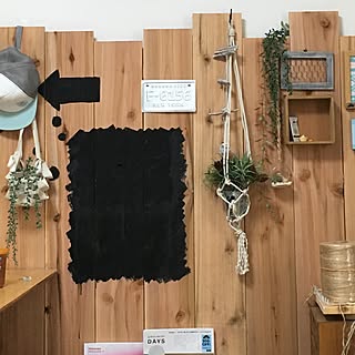 壁/天井/プラントハンガー作りました/わくわくが止まらない！/黒板塗料♡/DIY...などのインテリア実例 - 2016-07-11 16:34:16