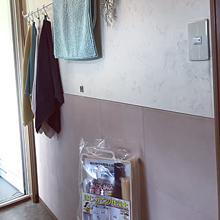 バス/トイレ/はじめての珪藻土セット/アイビーの壁紙/IKEAのタオル/二世帯住宅の二階...などのインテリア実例 - 2019-07-19 08:44:06